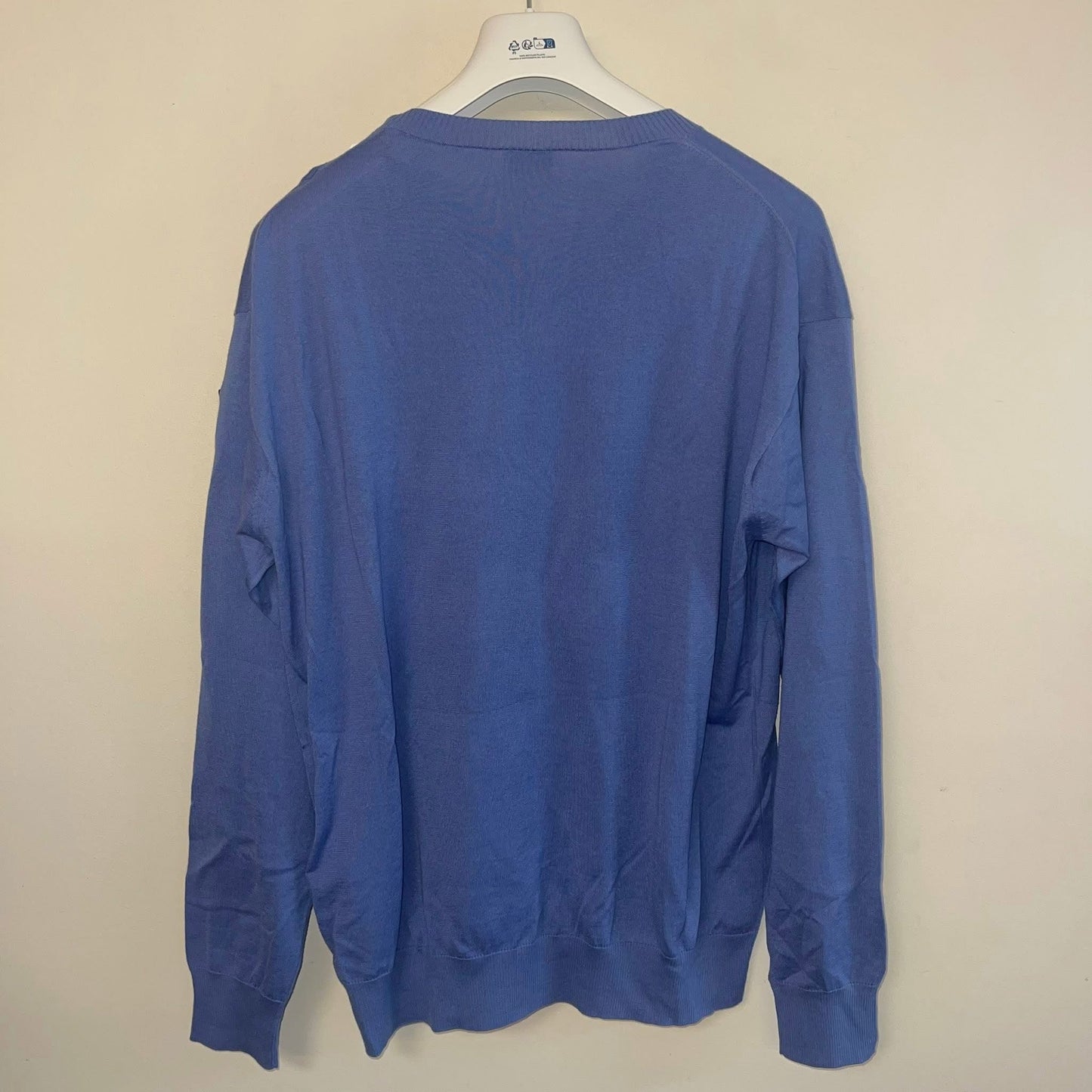 Moncler Cotton/ Cashmere Crewneck Sweater Blue - Sizes L & XXL