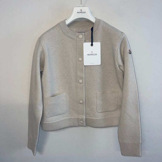 Moncler Ladies Padded Cardigan Beige
