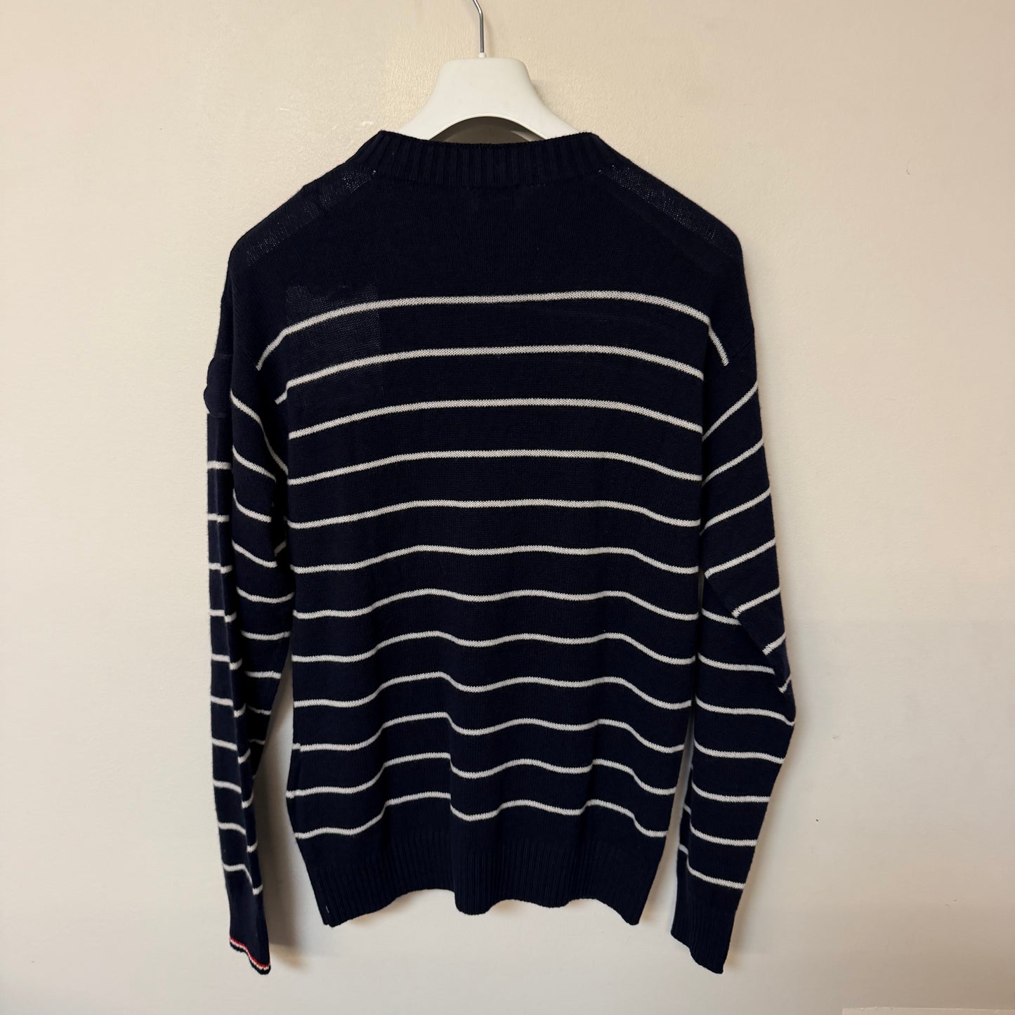 Moncler Striped Wool & Cashmere Sweater Navy - Size M