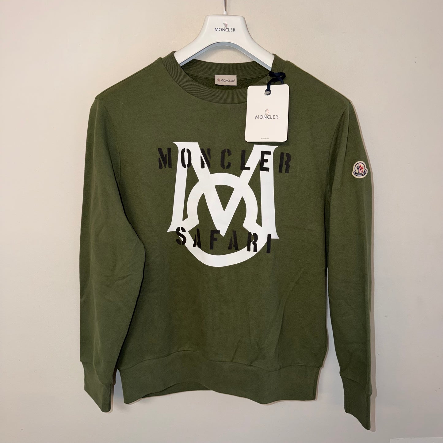 Moncler Safari Logo Sweatshirt Green - Sizes M, XL & XXL