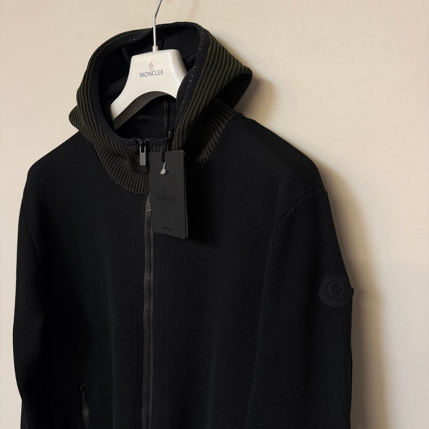 Moncler Matt Black Hooded Cardigan Black - Sizes L, XL & XXL