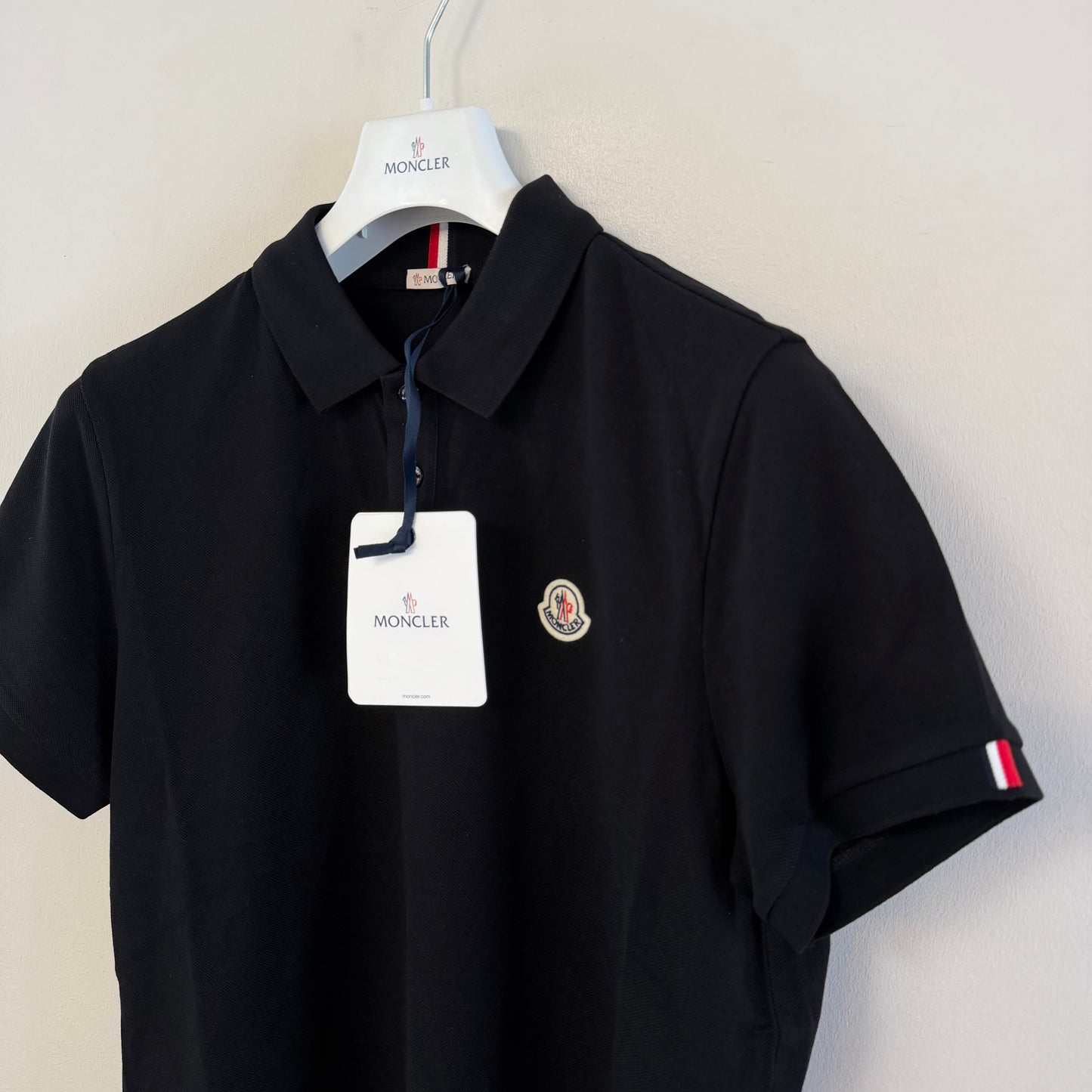 Moncler Mens Polo Shirt Black - Size L