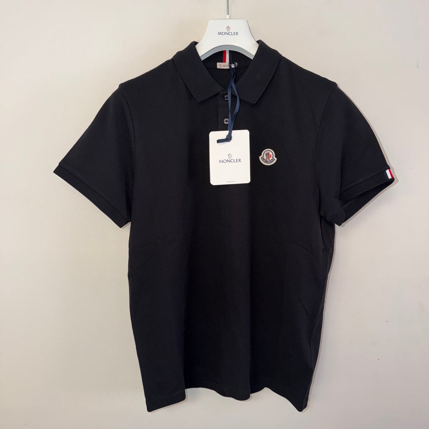 Moncler Mens Polo Shirt Black - Size L