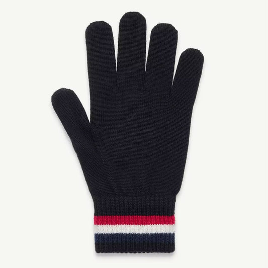 Moncler Tricolour Wool Gloves Black - Sizes L