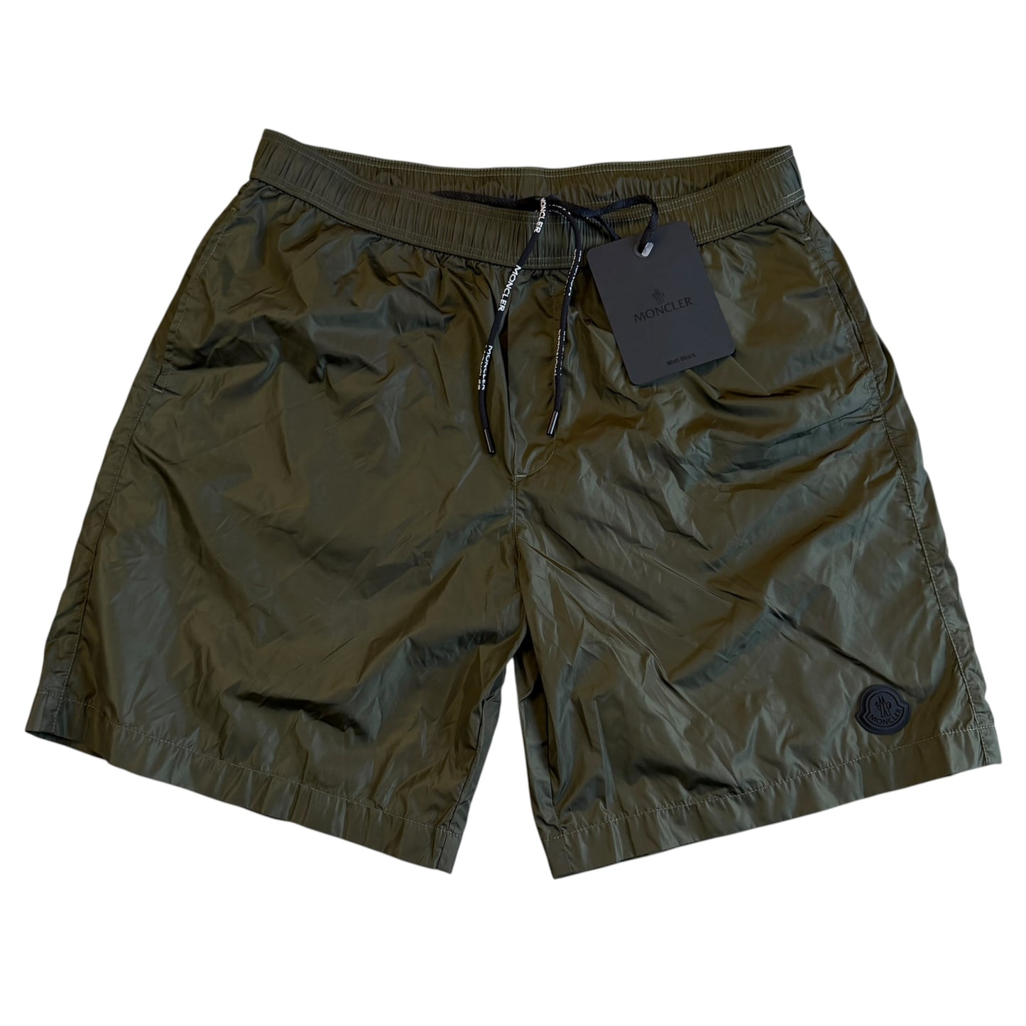 Moncler Mens Swim Shorts Olive Green - Size M