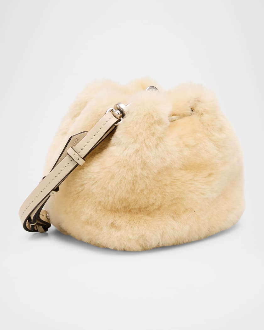 Moncler Ladies Shearling Double Pouch Bag