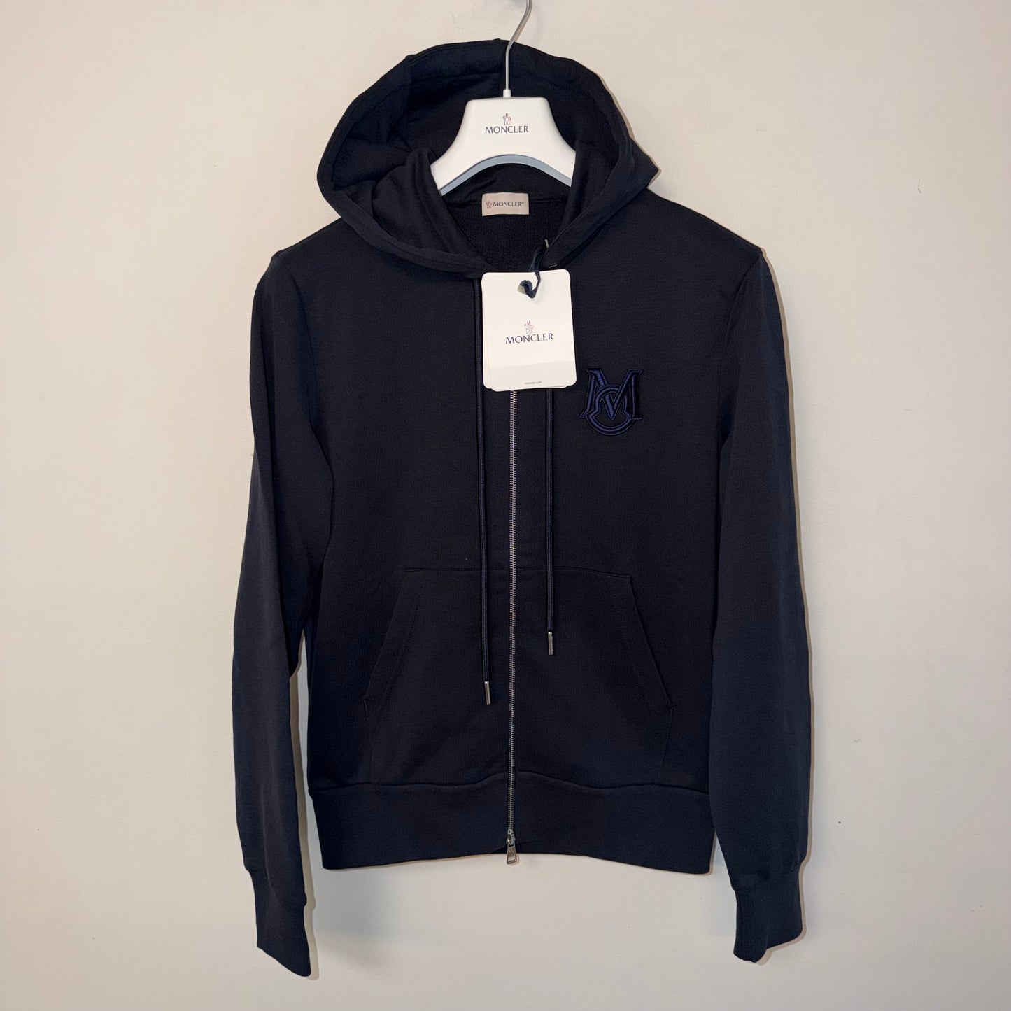 Moncler Zip Up Hoodie Navy - Size M