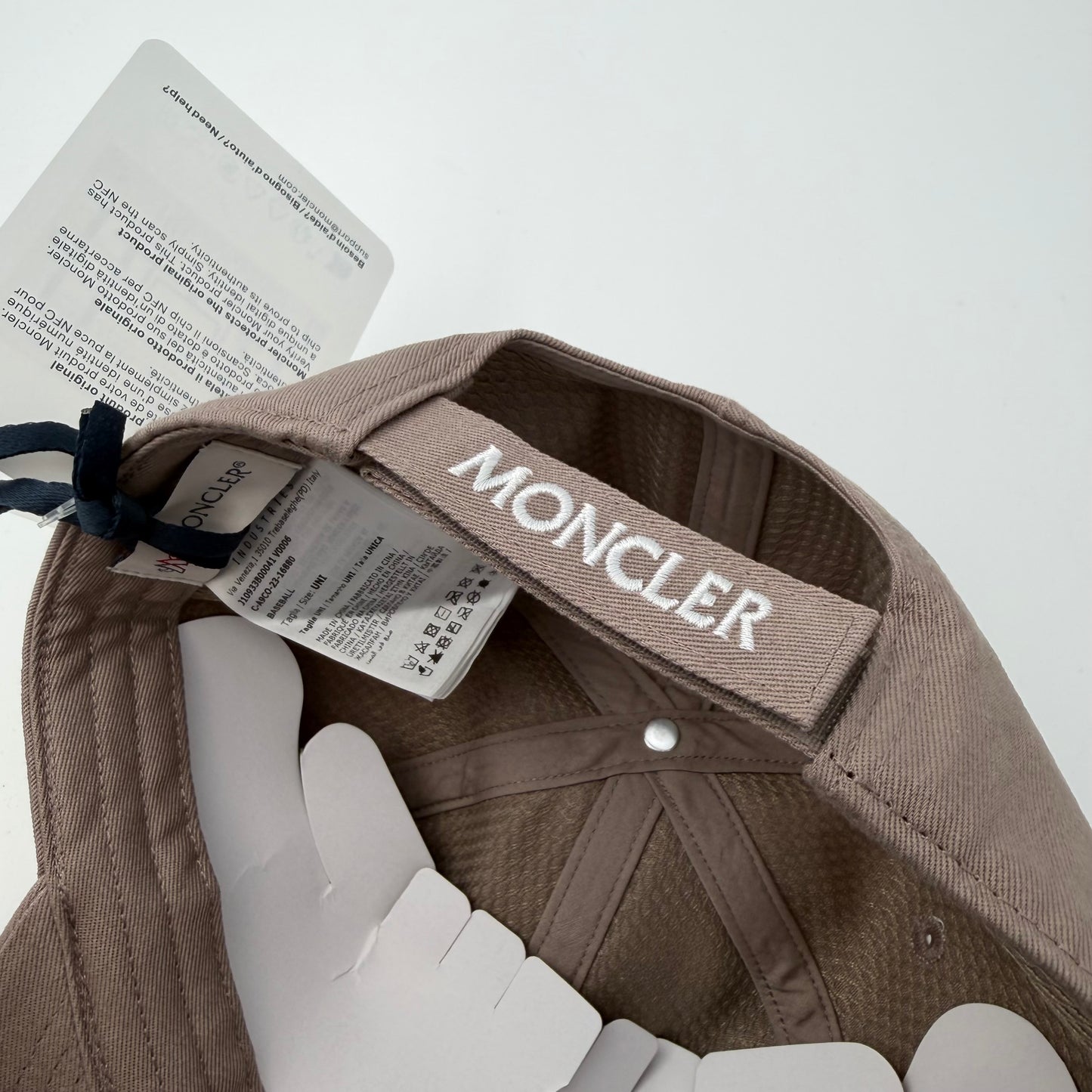 Moncler Logo Baseball Cap Taupe