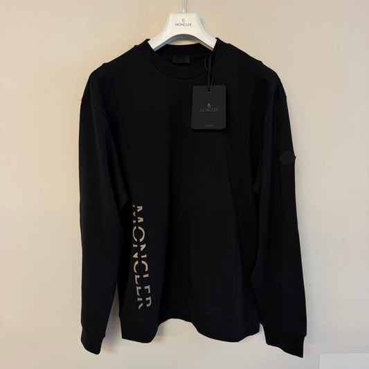 Moncler Matt Black Logo Sweatshirt Black - Size XL