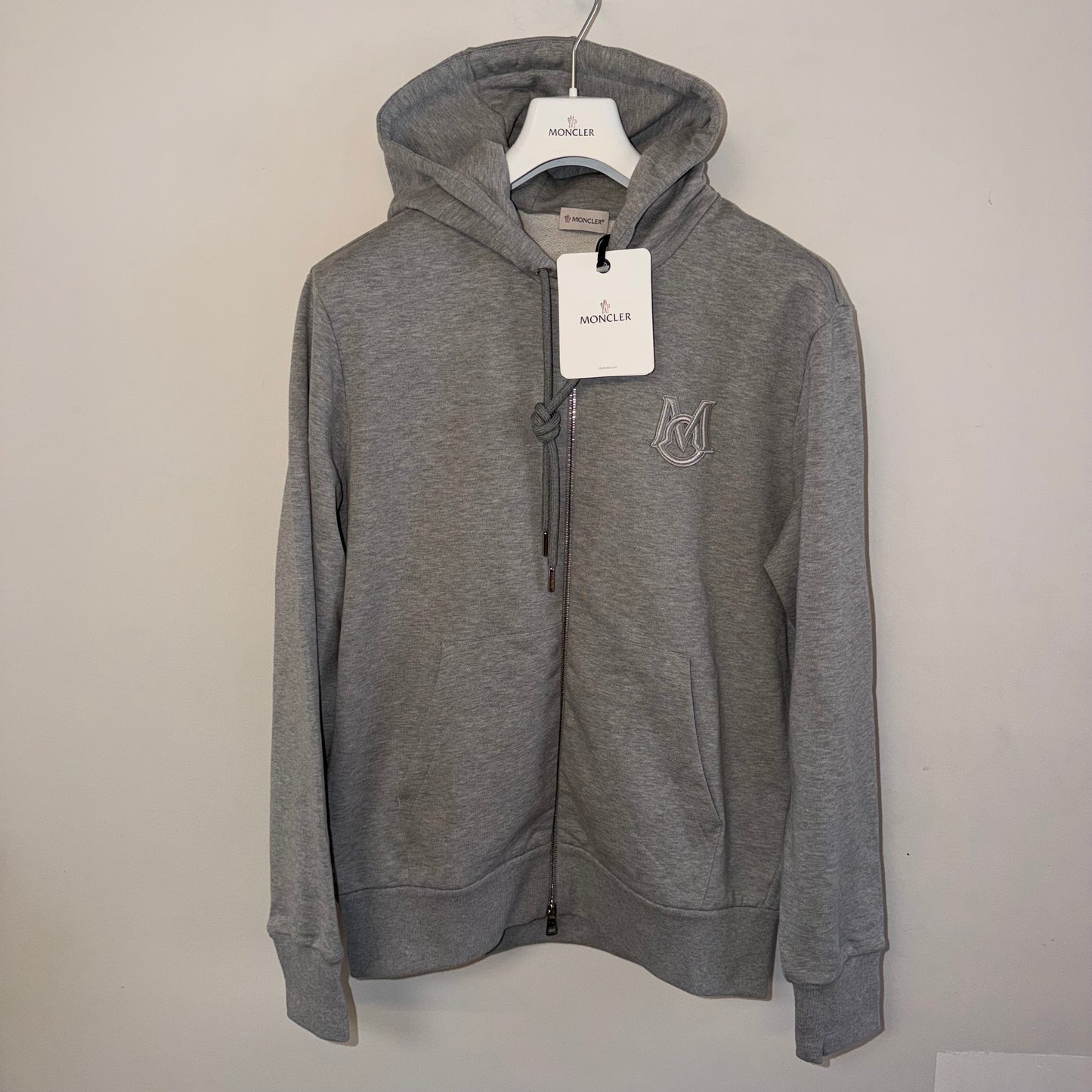 Moncler Zip Up Hoodie Grey - Size XL