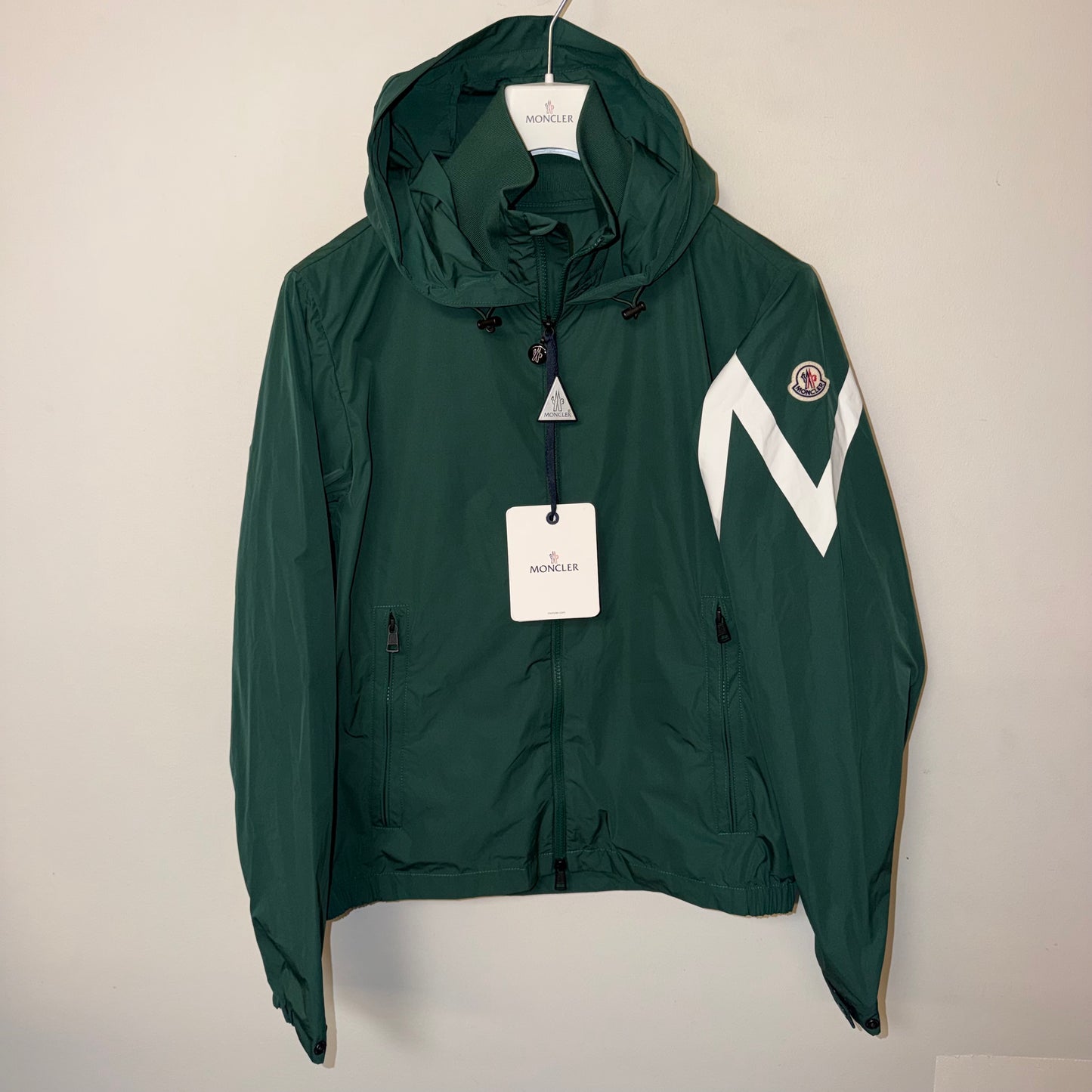 Moncler Fetuque Hooded Windbreaker Green - Sizes 2 & 3
