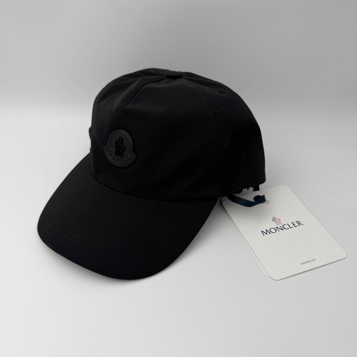 Moncler Leather Badge Baseball Cap Black