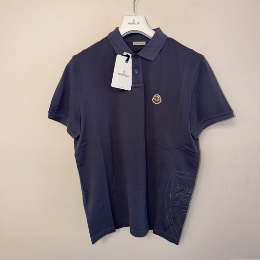 Moncler Mens Polo Shirt Navy Outline Logo - Size L