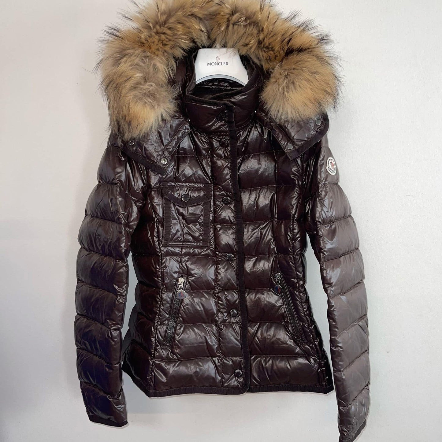 Moncler Ladies Armoise Fur Down Jacket - Size 1