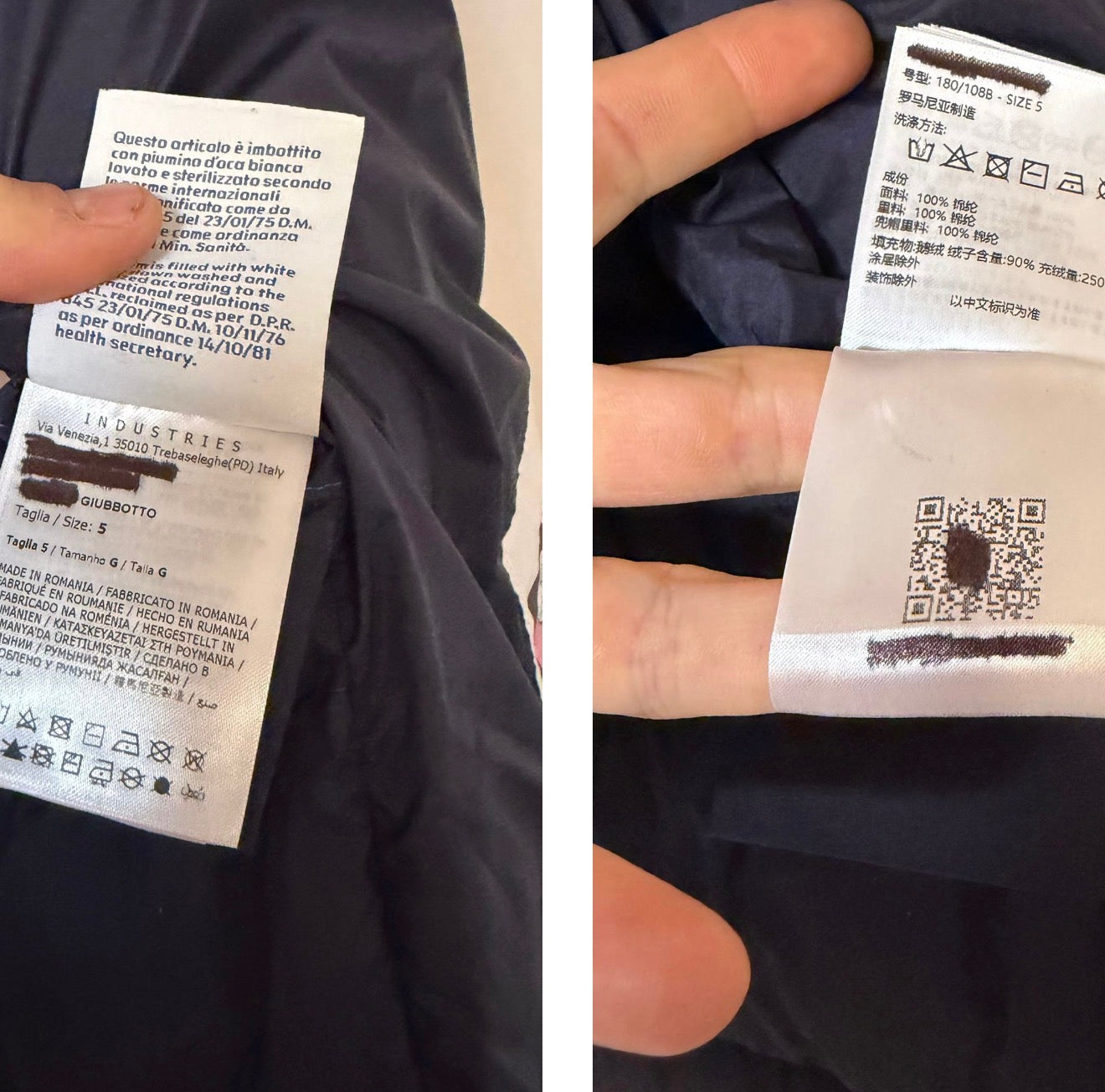 Moncler Womens Maire Hooded Down Jacket Blue - Size 5