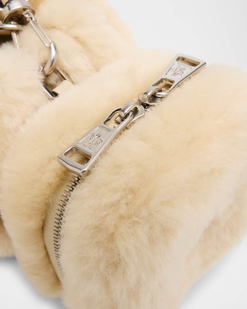 Moncler Ladies Shearling Double Pouch Bag