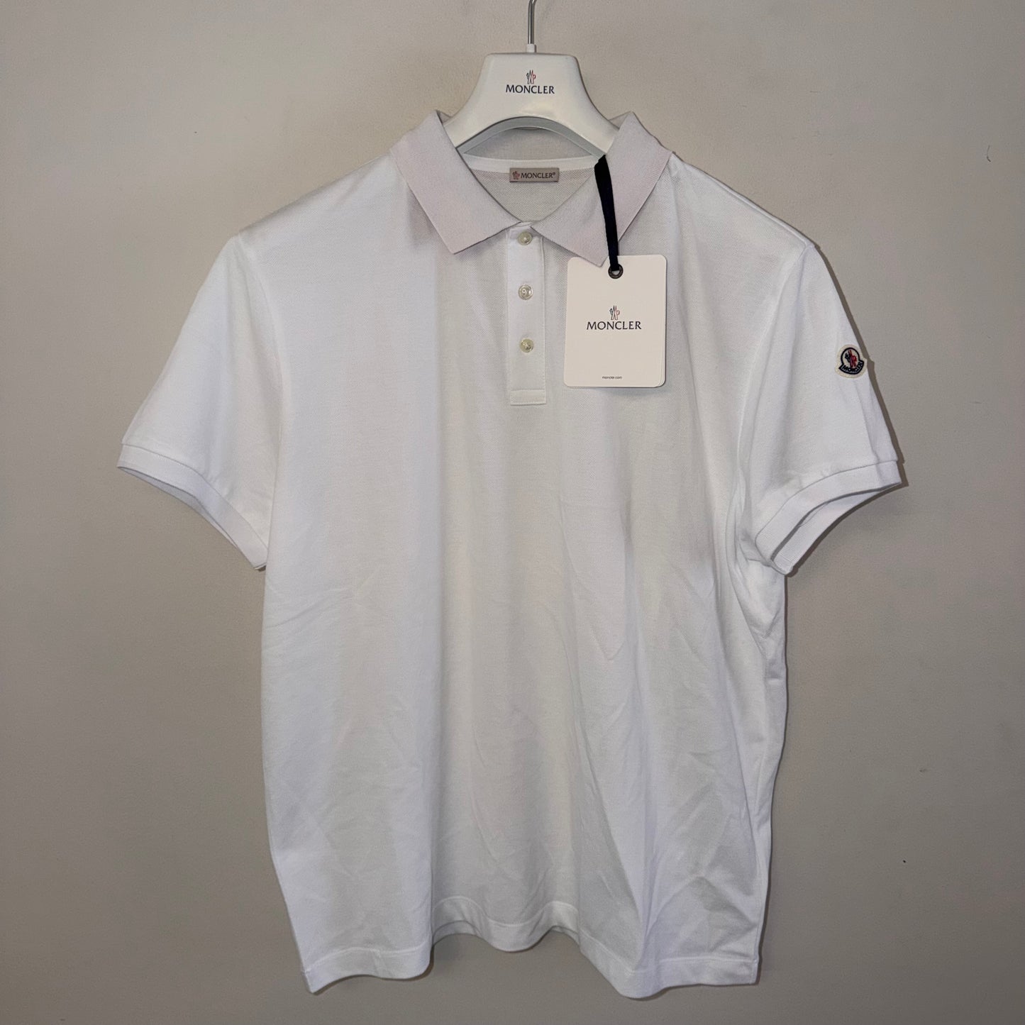 Moncler Mens Polo Shirt White - Sizes XXL & XXXL
