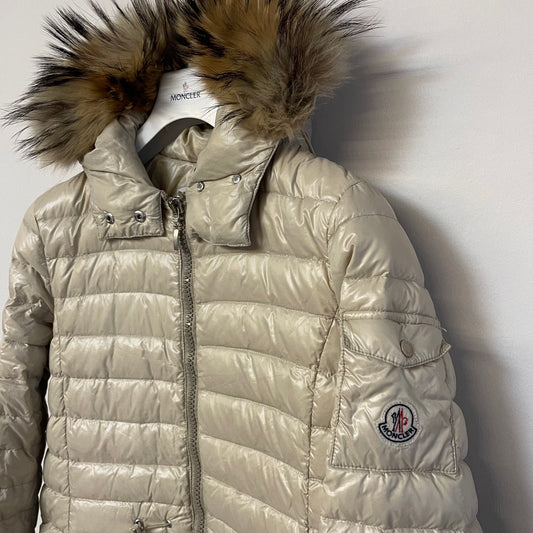 Moncler Ladies Long Fur Down Jacket - Size 2