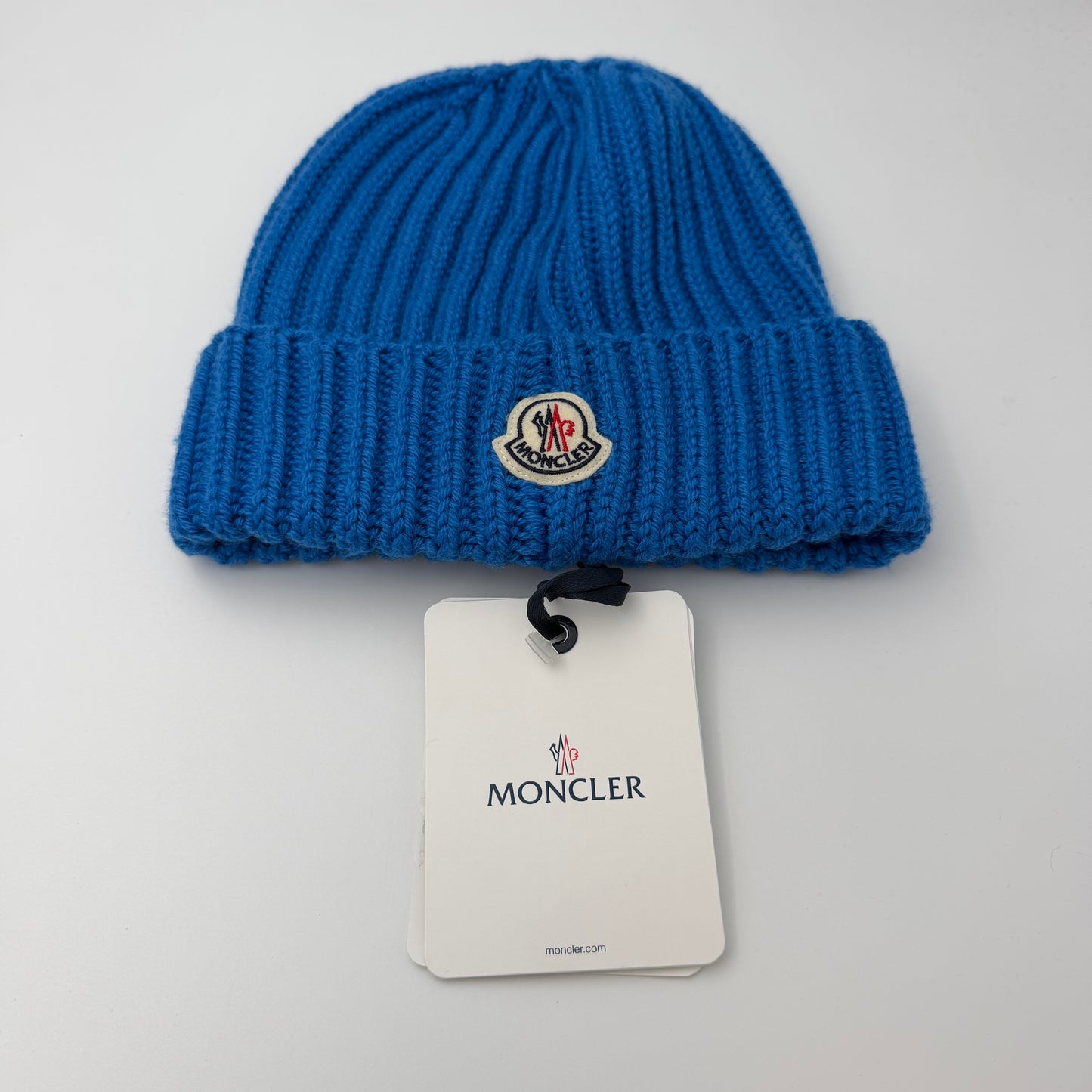 Moncler Logo Beanie Blue