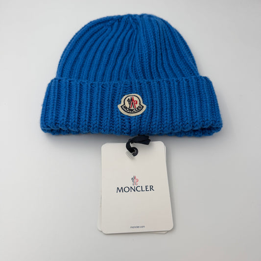 Moncler Logo Beanie Blue