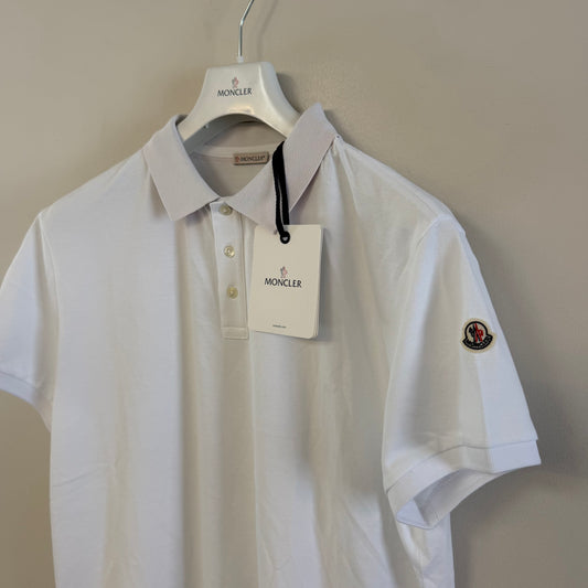 Moncler Mens Polo Shirt White - Sizes XXL & XXXL