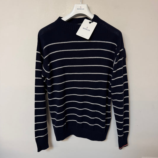 Moncler Striped Wool & Cashmere Sweater Navy - Size M