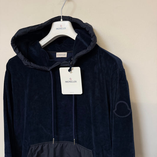 Moncler Velour Hoodie Navy - Sizes M, L, XL & XXL