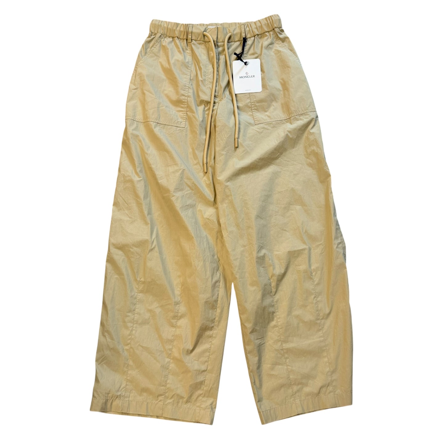 Moncler Wide Leg Drawstring Trousers Beige - Size 44