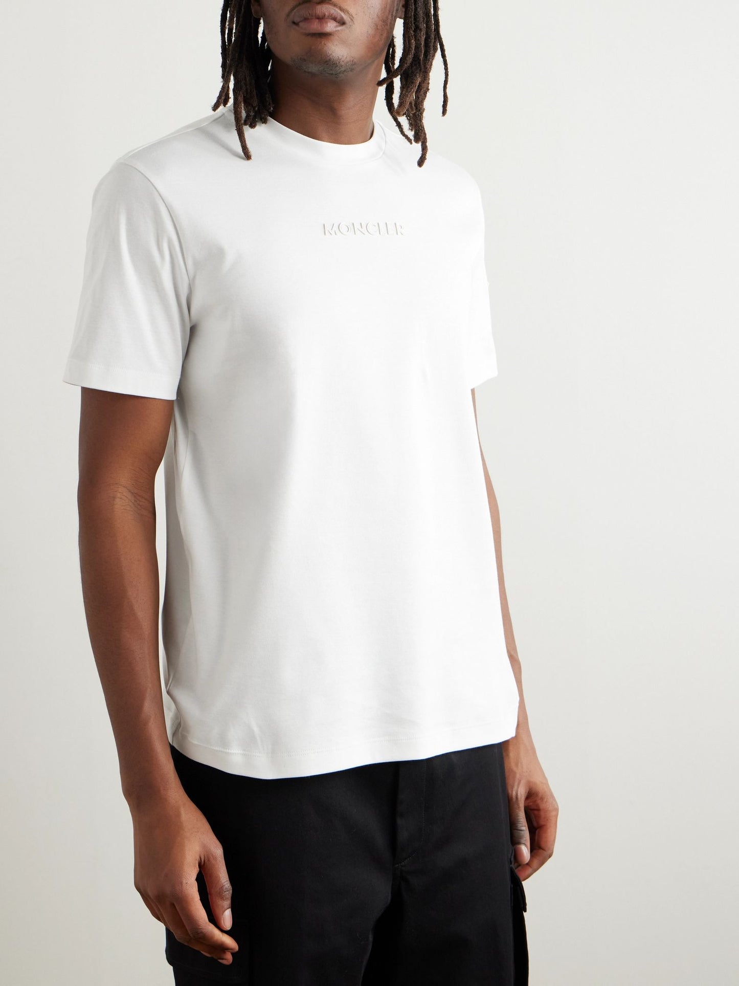 Moncler Mens Leather Logo Tshirt