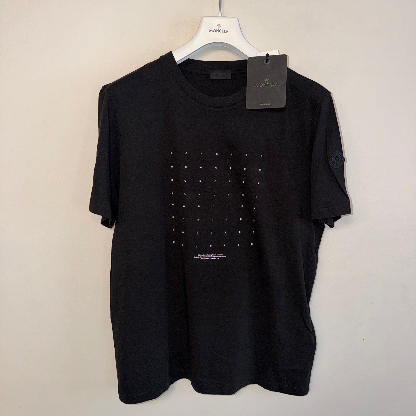 Moncler Mens Matt Black Tshirt - Size L