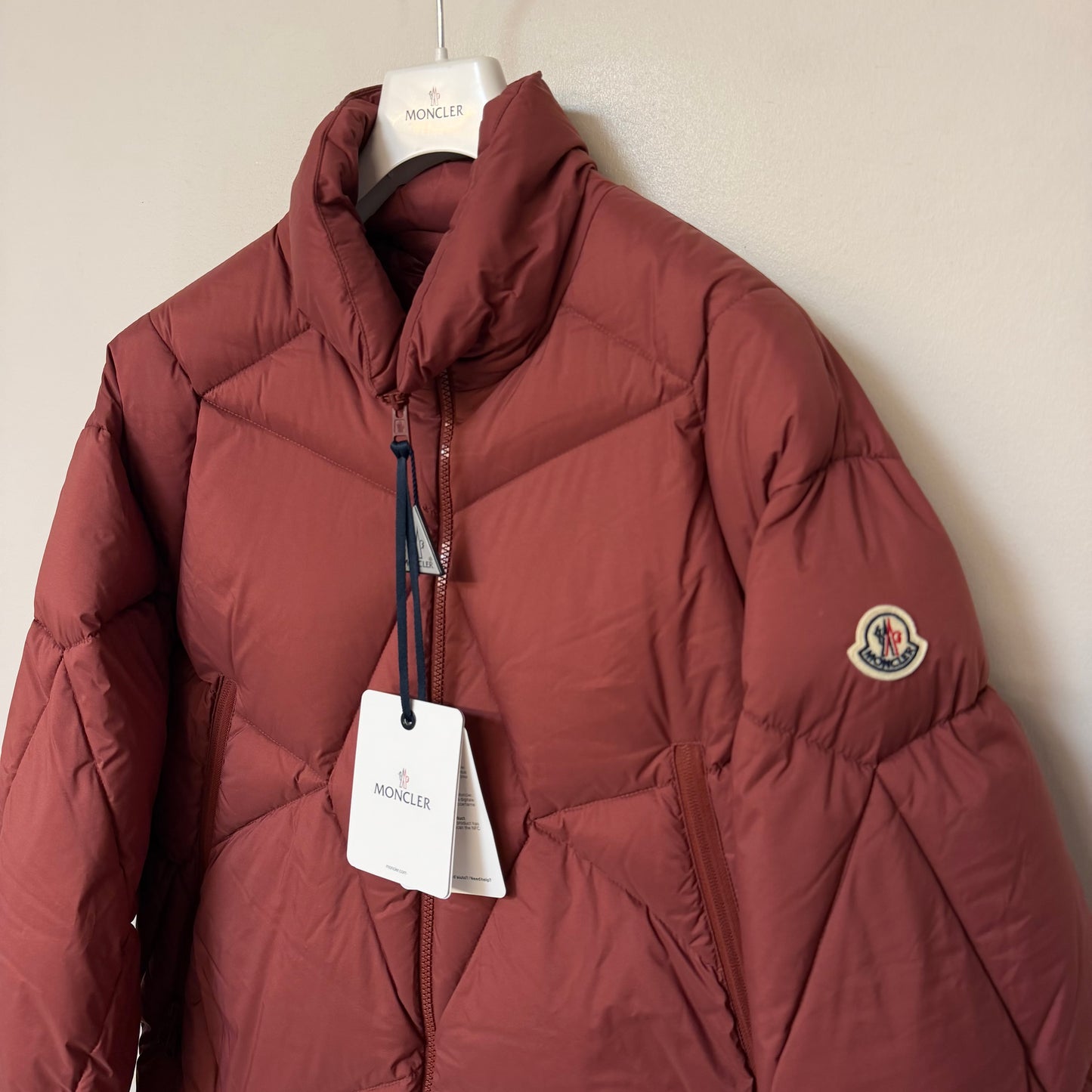Moncler Vardar Down Jacket Burgundy - Sizes 3 & 4
