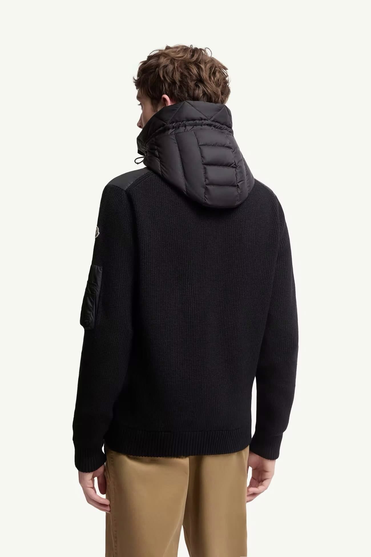 Moncler Mens Padded Cardigan Black