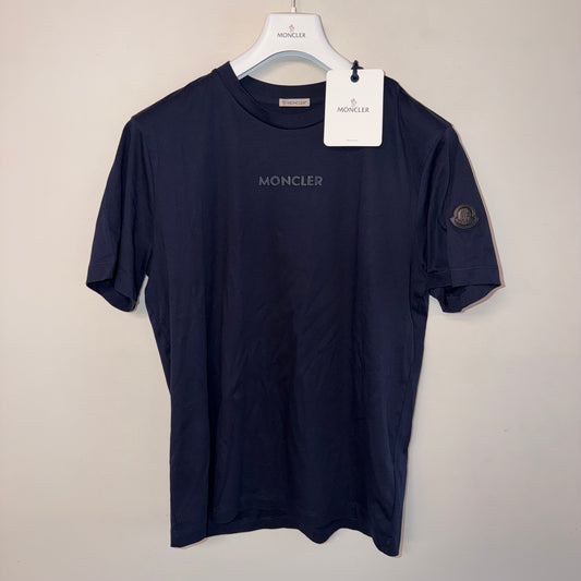 Moncler Mens Leather Logo Tshirt - Size L
