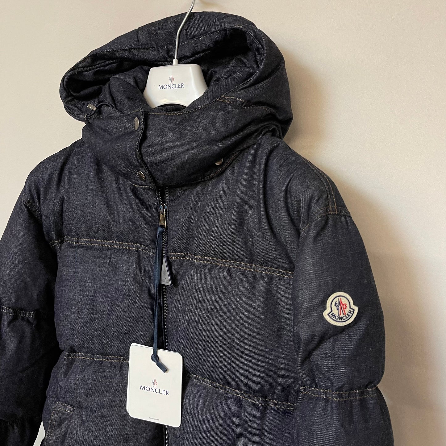 Moncler Ladies Kundogi Denim Down Jacket