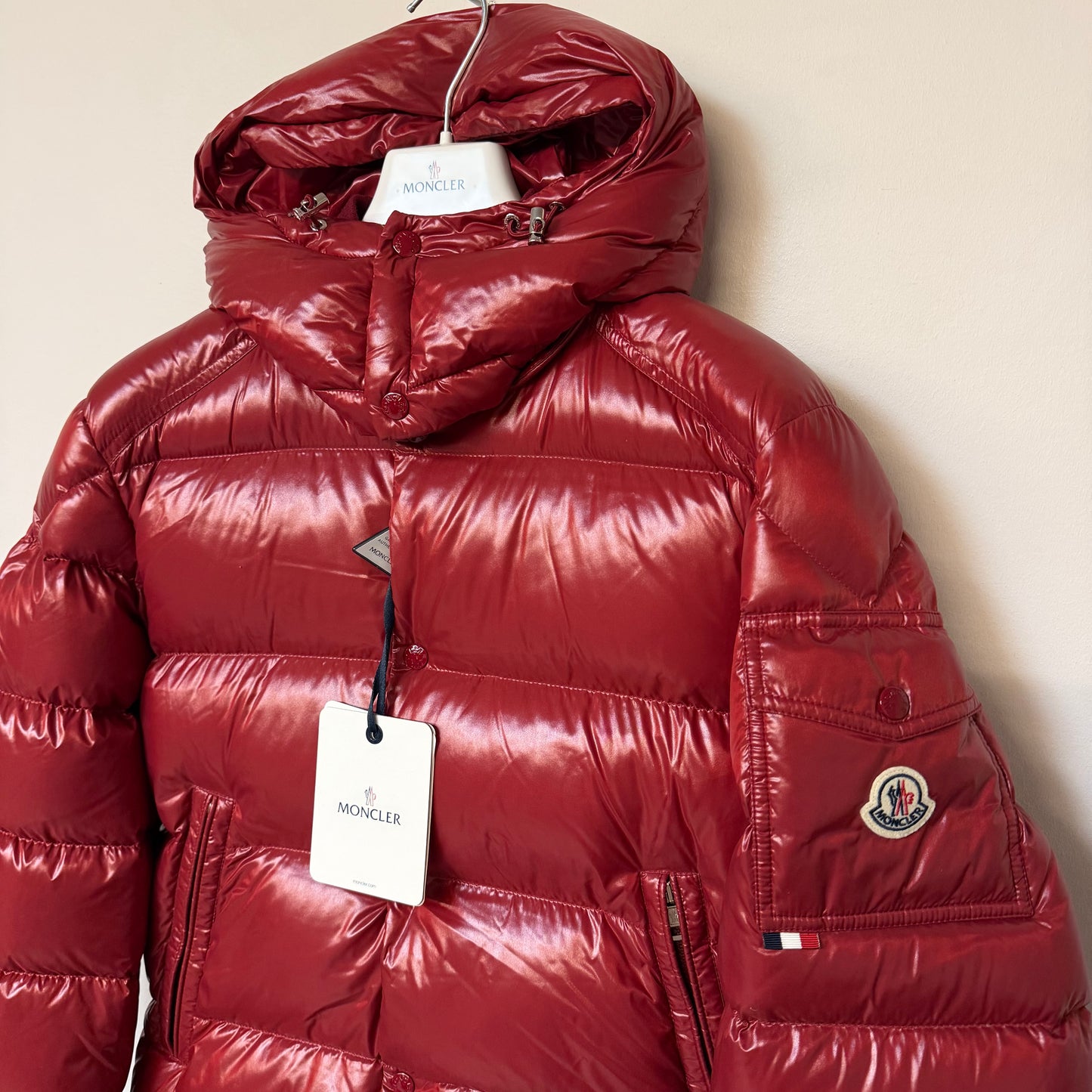 Moncler Maljasset Down Jacket Burgundy - Size 2