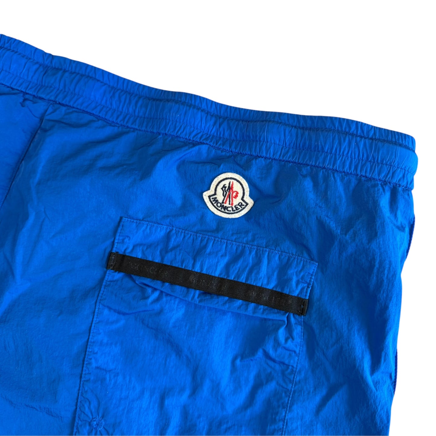 Moncler Mens Swim Shorts Blue Logo Tape - Size 54 / XXL