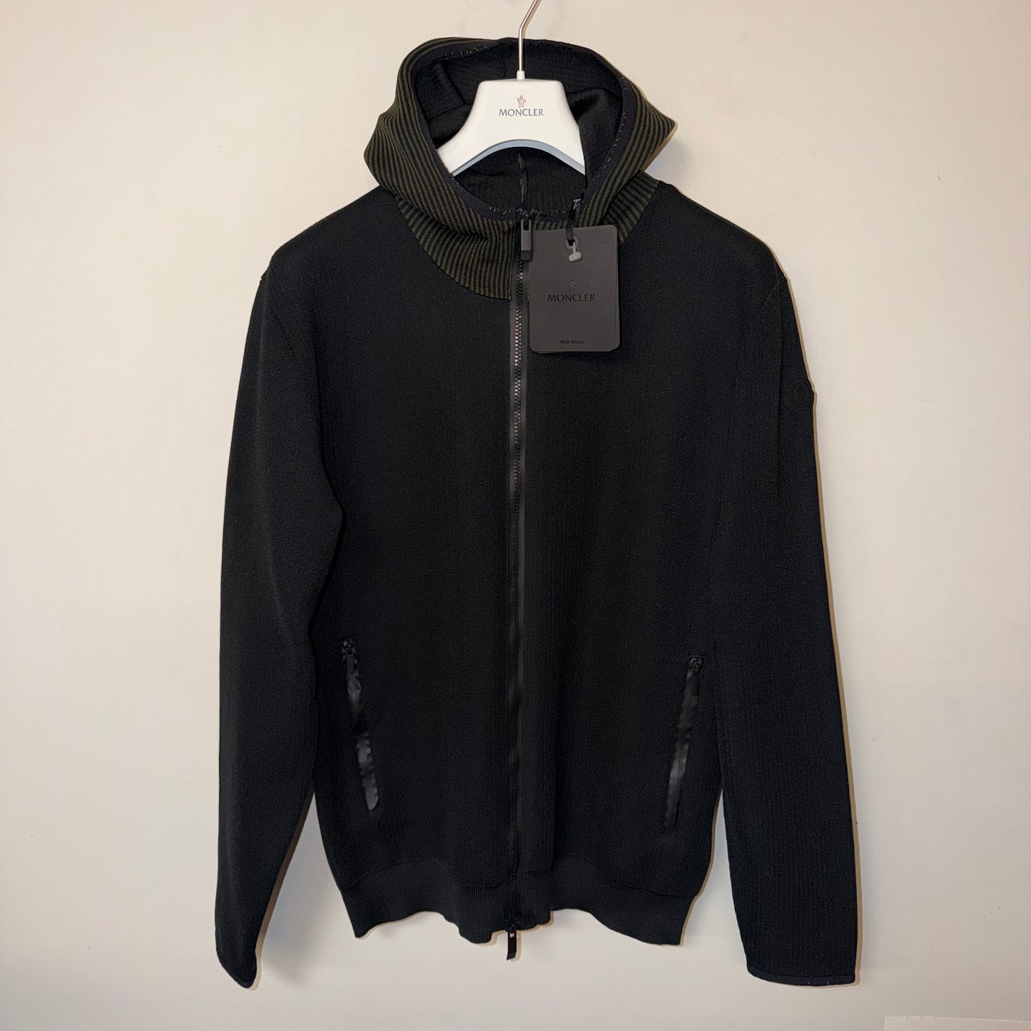 Moncler Matt Black Hooded Cardigan Black - Sizes L, XL & XXL