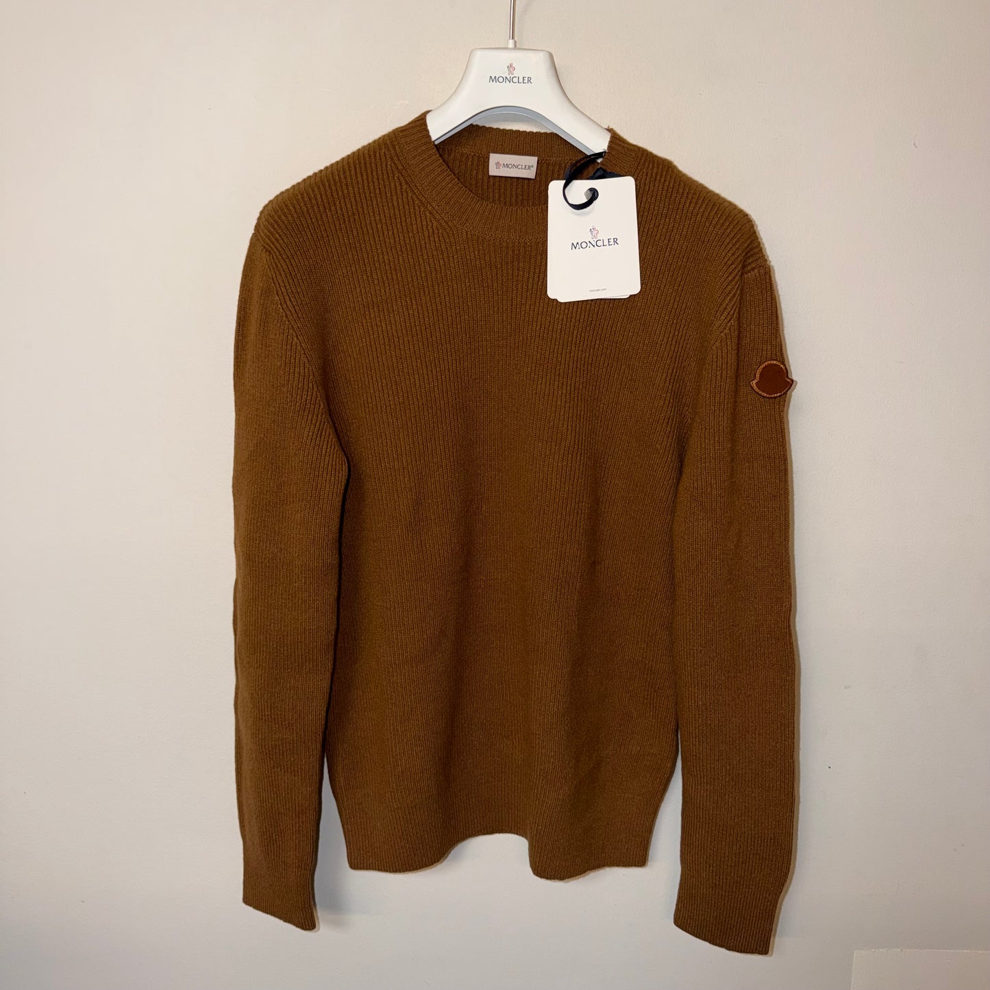 Moncler Ribbed Wool & Cashmere Sweater Brown - Size XXL