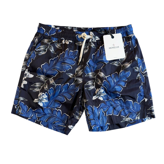 Moncler Mens Swim Shorts Navy Floral Print - Sizes L & XL