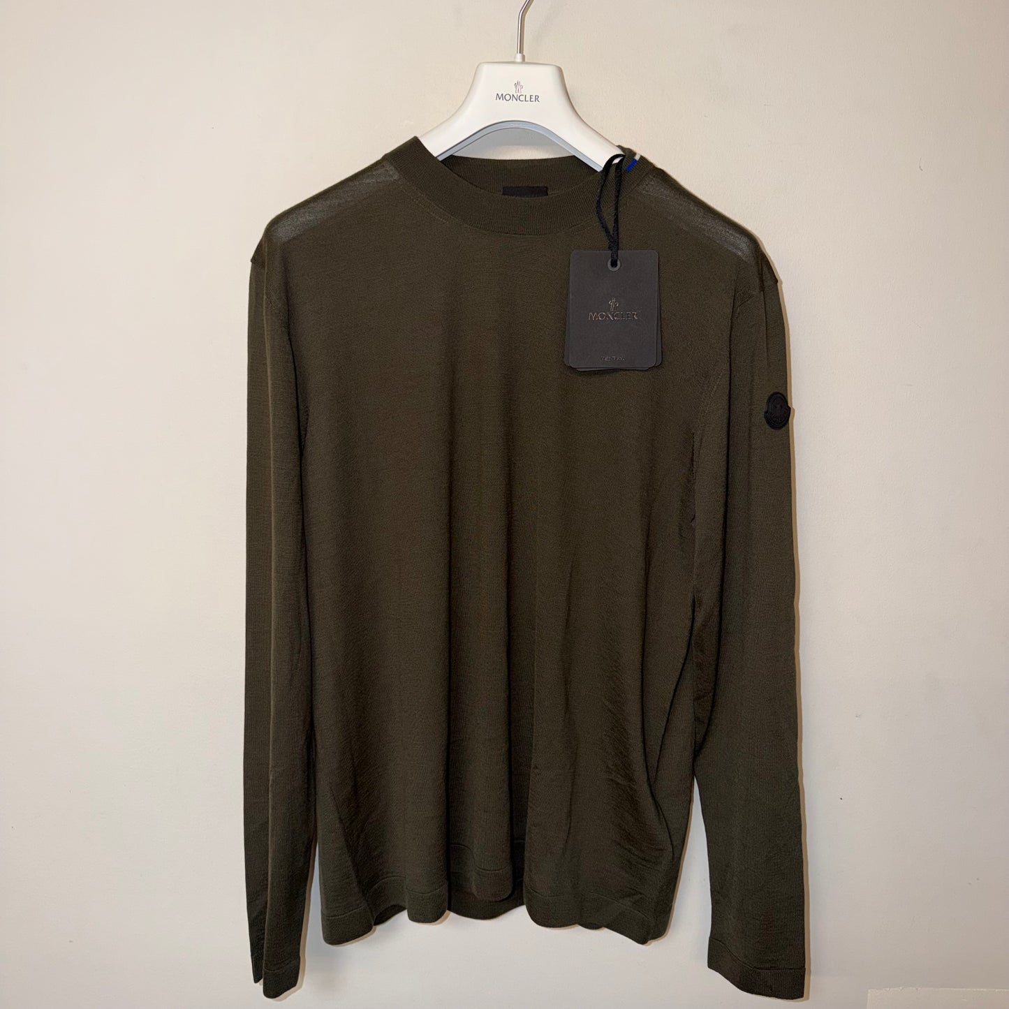 Moncler Woolen “Matt Black” Sweater Khaki - Size XXL