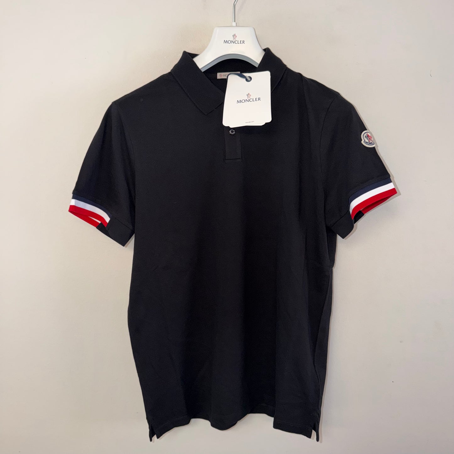 Moncler Mens Polo Shirt Black - Size L