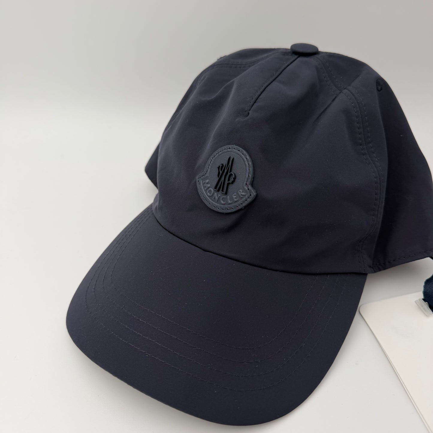Moncler Leather Badge Baseball Cap Navy