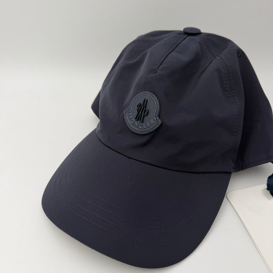 Moncler Leather Badge Baseball Cap Navy