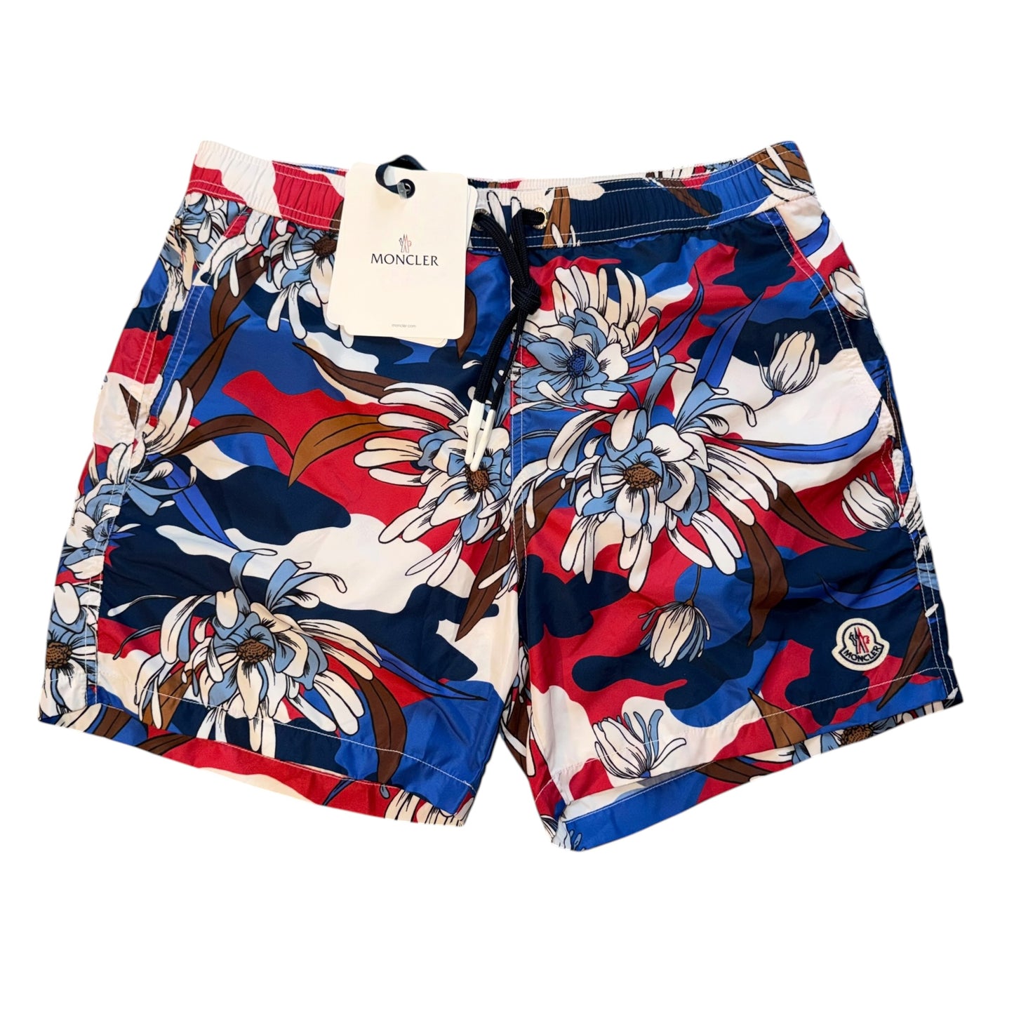 Moncler Mens Swim Shorts Floral Camo Print - Size XL